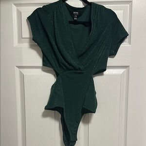 Privy Green Glitter Bodysuit